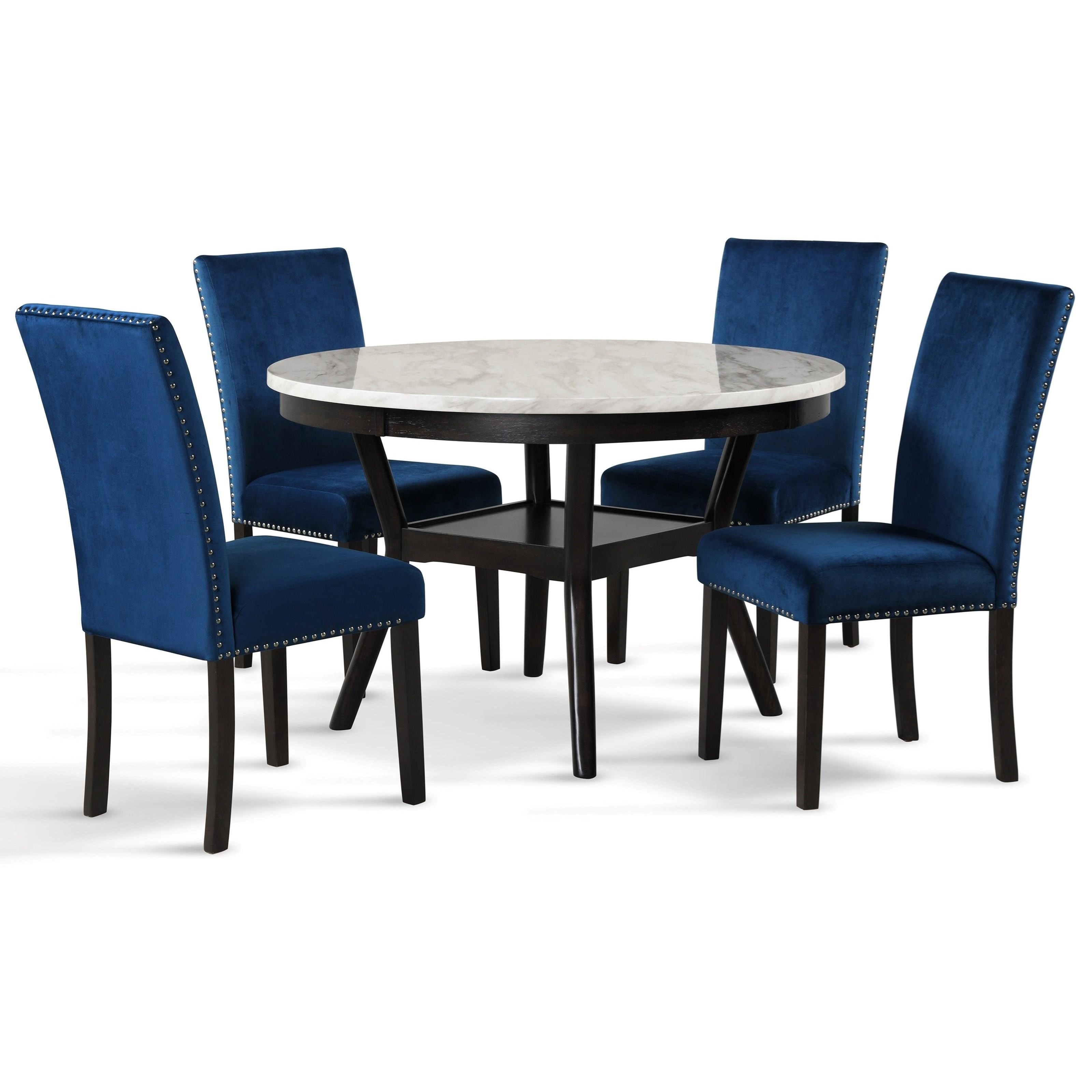 Espresso New Classic Furniture Celeste Faux Marble Round Dining Table 47-Inch Espresso New Classic Furniture Celeste Faux Marble Round Dining Table 47-Inch
